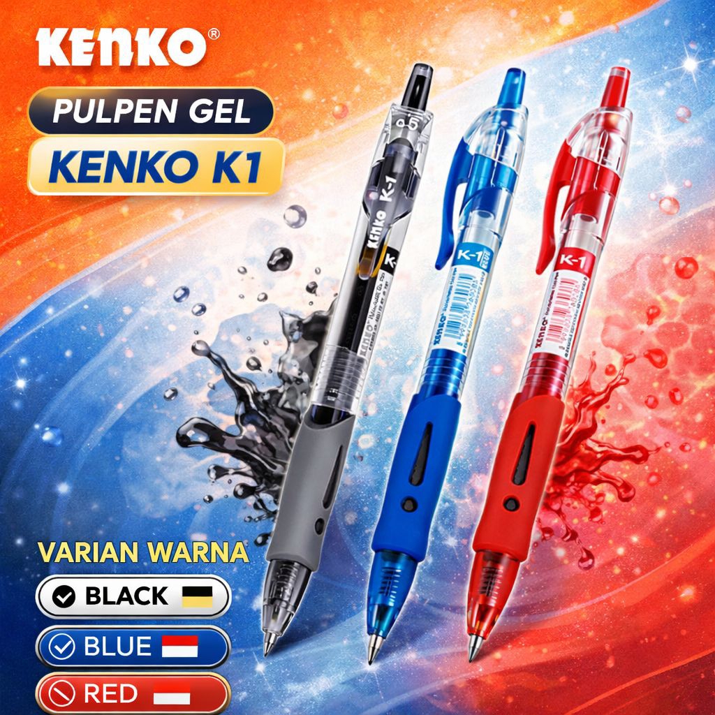 Pulpen Gel Kenko K1/K1NT,K1 Mini Retractable 0.5mm ( 1pak/12pcs )