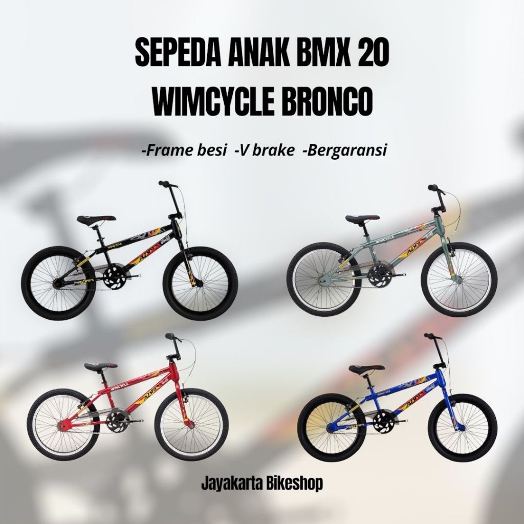 SEPEDA ANAK LAKI BMX 20 INCH | WIMCYCLE BRONCO ORIGINAL DAN BERGARANSI