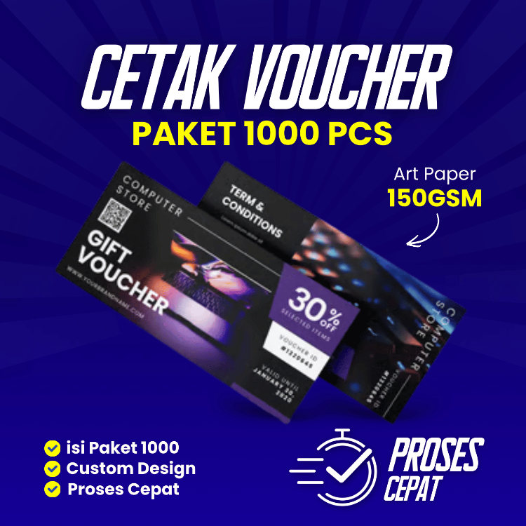 Cetak Voucher / Kupon 500 PCS Bahan Art Paper / Custom Print Voucher