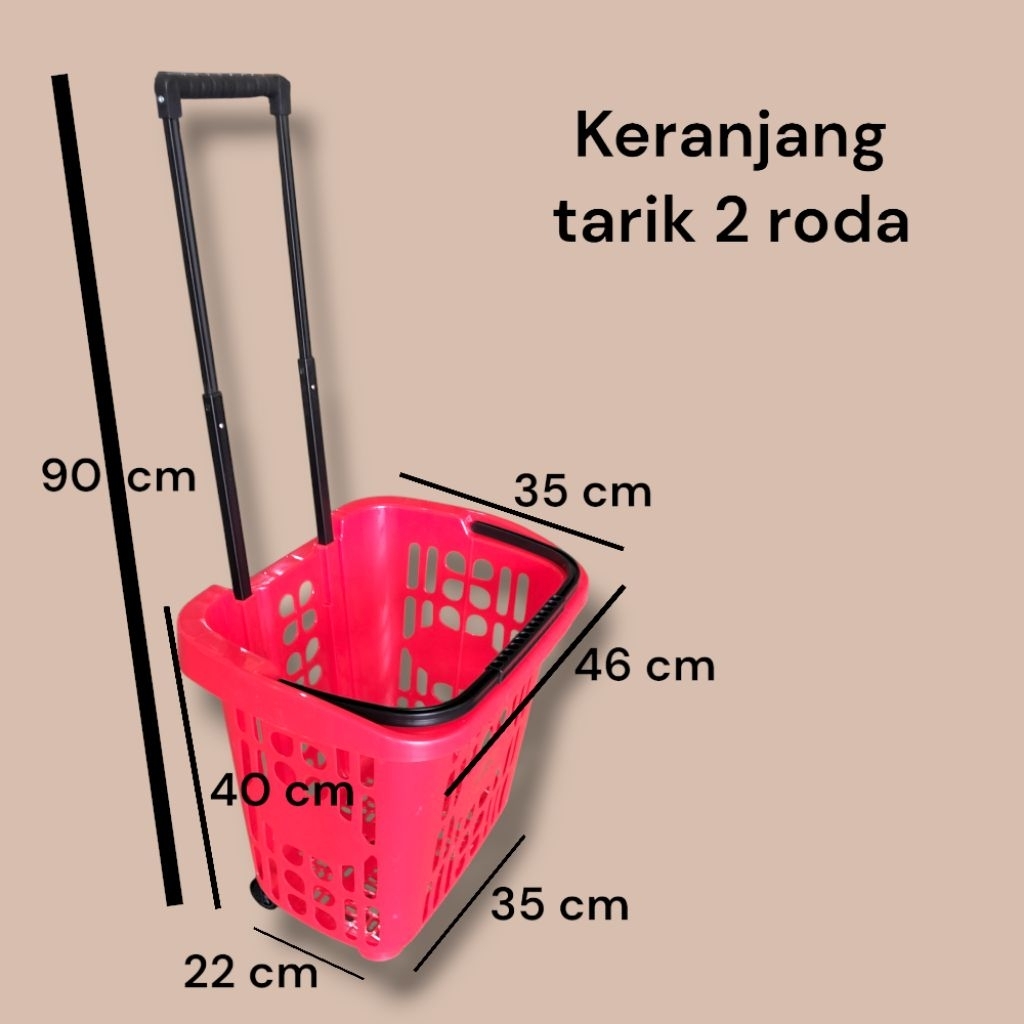 Keranjang belanja tarik 2 roda