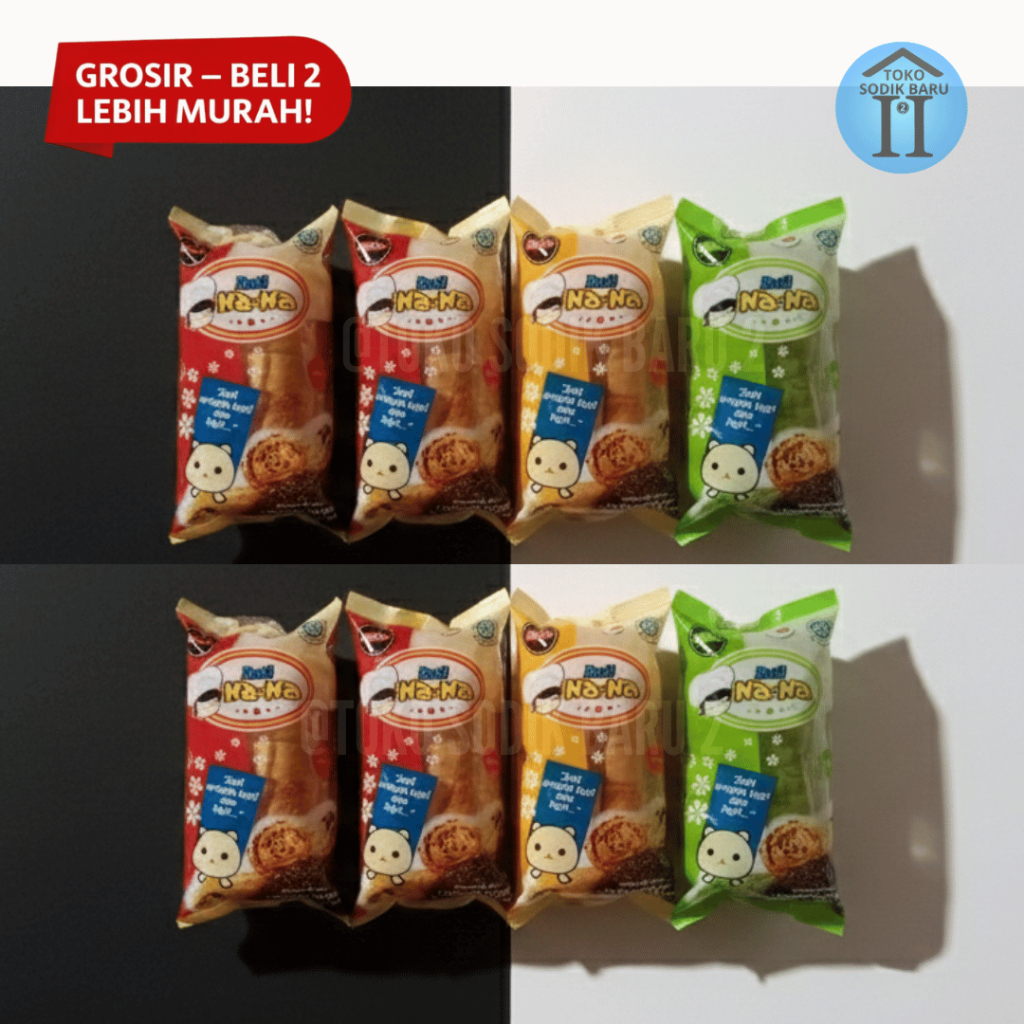 TSB II Roti Na-Na Lembut Aneka Rasa (Coklat, Keju, Pandan) - Roti Gulung Isi Krim Lumer Enak