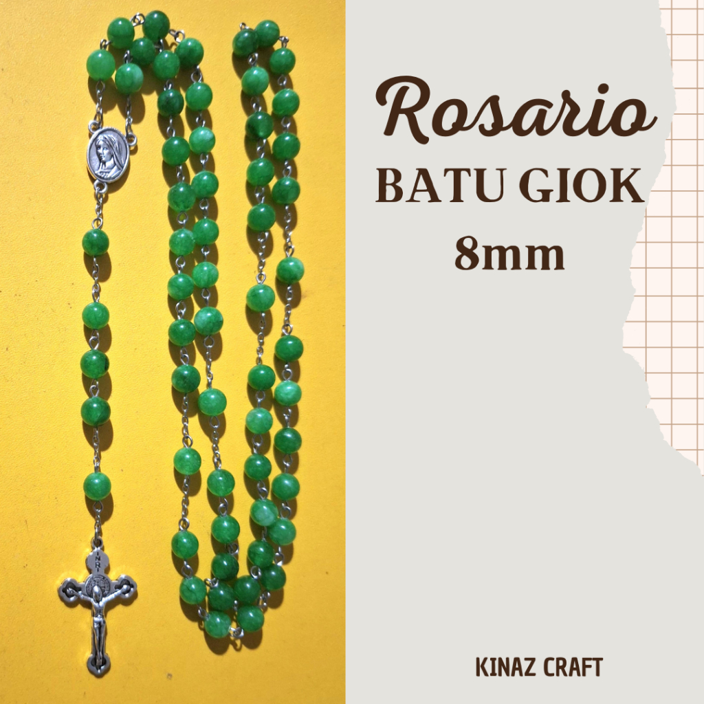 Rosario Batu Giok (Jade) Warna Hijau