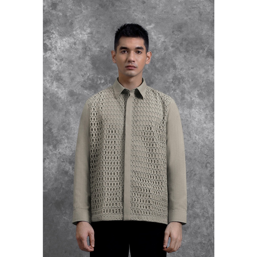 Heymale Kemeja Brukat Renjana Lengan Panjang