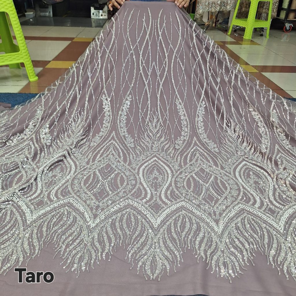 Kain tile payet sworosyn jepang premium / Kain tile payet mewah ful aksesoris