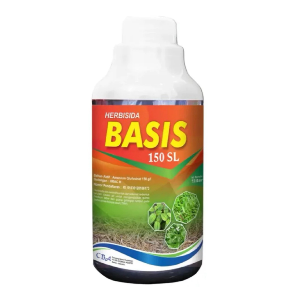 Racun Rumput Herbisida BASIS 150 SL kemasan 1 liter berbahan aktif Ammonium glufosinat herbisida lul