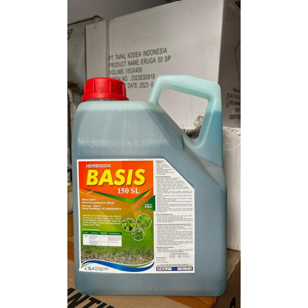 Racun Rumput Herbisida BASIS 150 SL kemasan 5 liter berbahan aktif Ammonium glufosinat herbisida lul