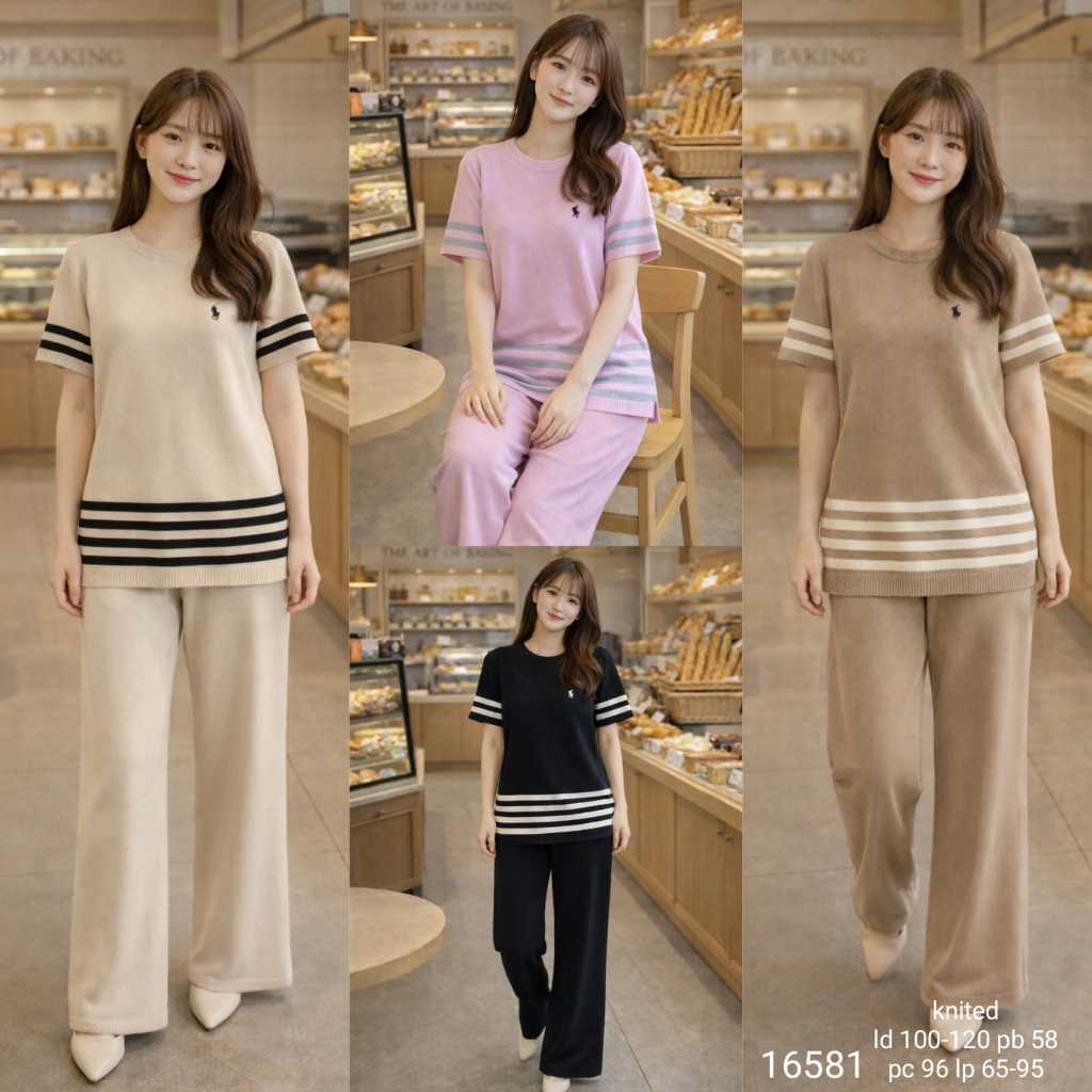 Setelan knit import premium