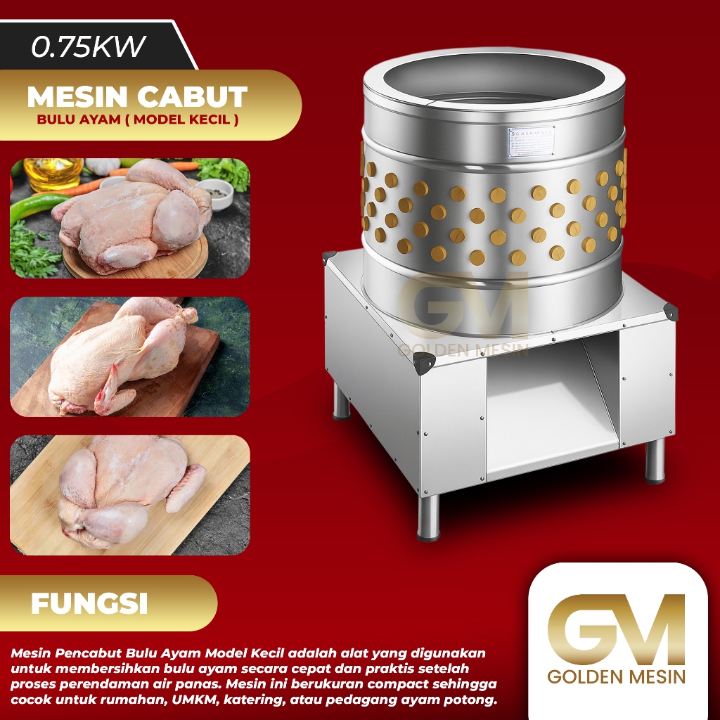 Mesin pencabut bulu ayam / Mesin pencabut bulu ayam /  Mesin Pencabut Bulu Ayam 0.75KW dengan Garans