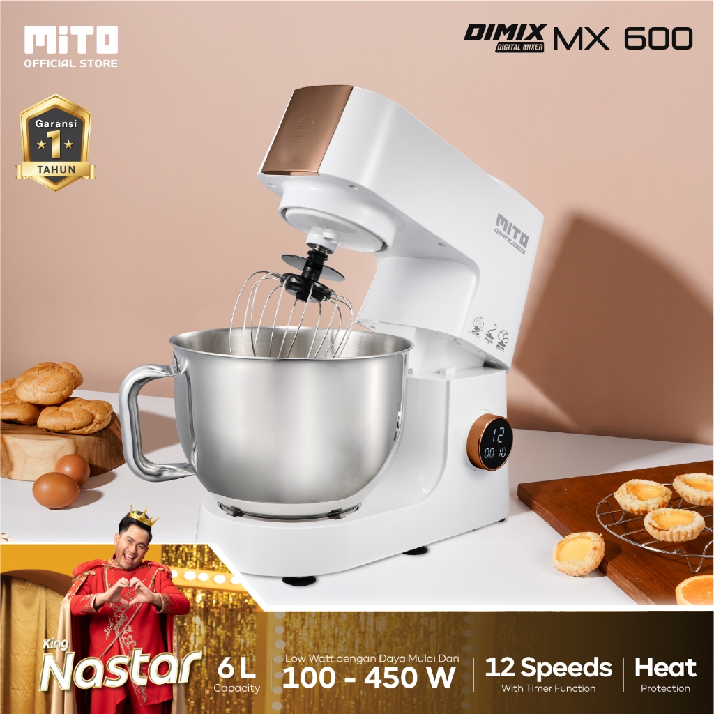 MITO Stand Mixer MX600 DIMIX Pengadon adonan kue 6L