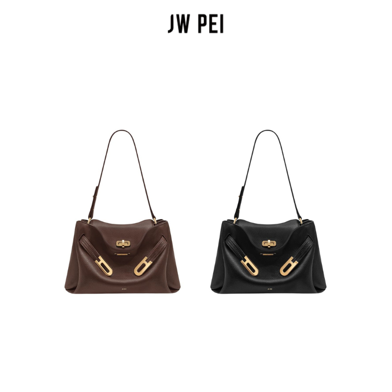 JW PEI Rhea Pebbled Double Buckle Shoulder Bag