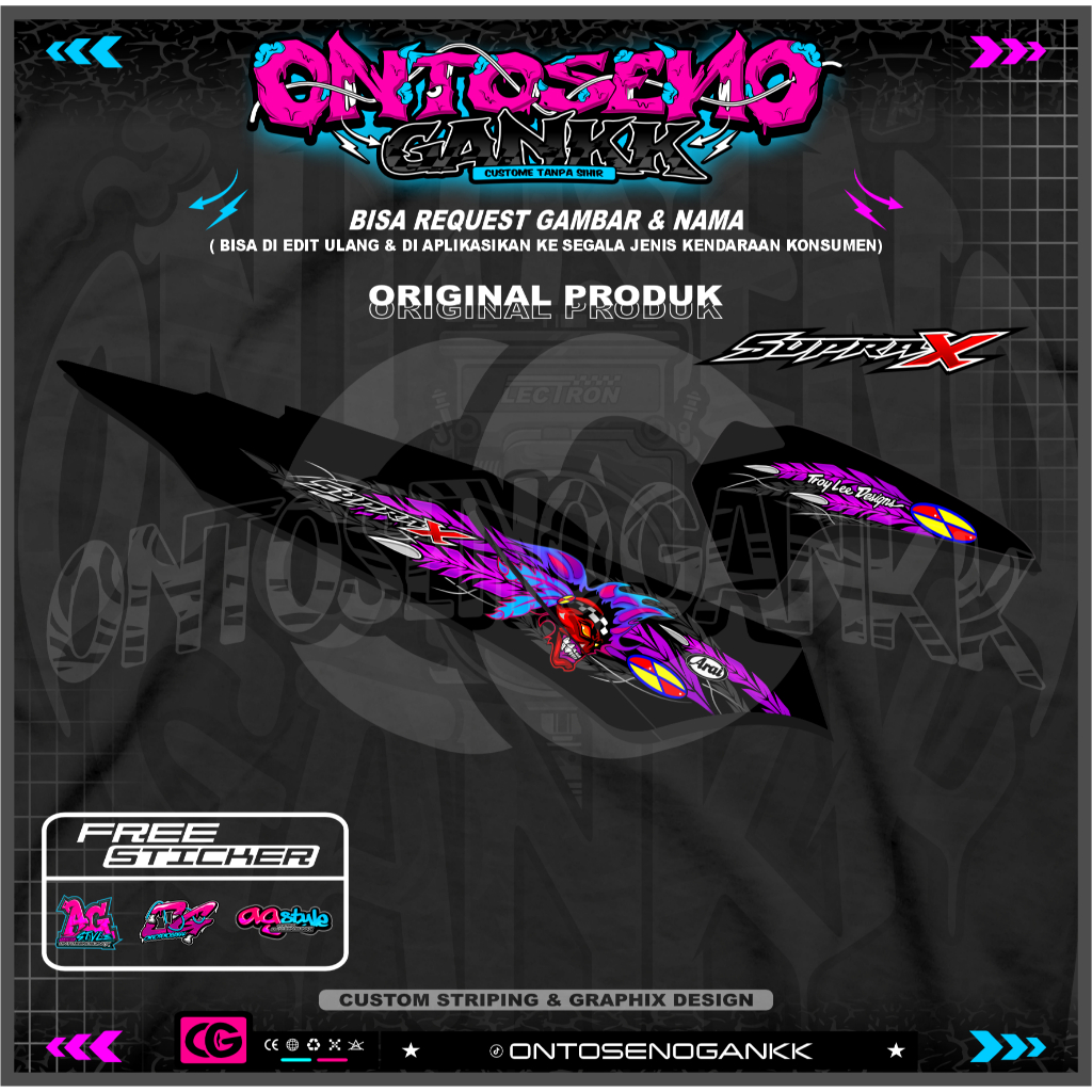 STIKER STRIPING VARIASI SUPRA X 125  / STICKER LIST HONDA SUPRA X 125 KPH GANK