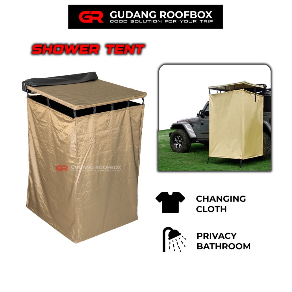 Car Side Shower Tent Tenda Mandi Samping Mobil Tenda Change Room Ruang Ganti Camping RMX Overland