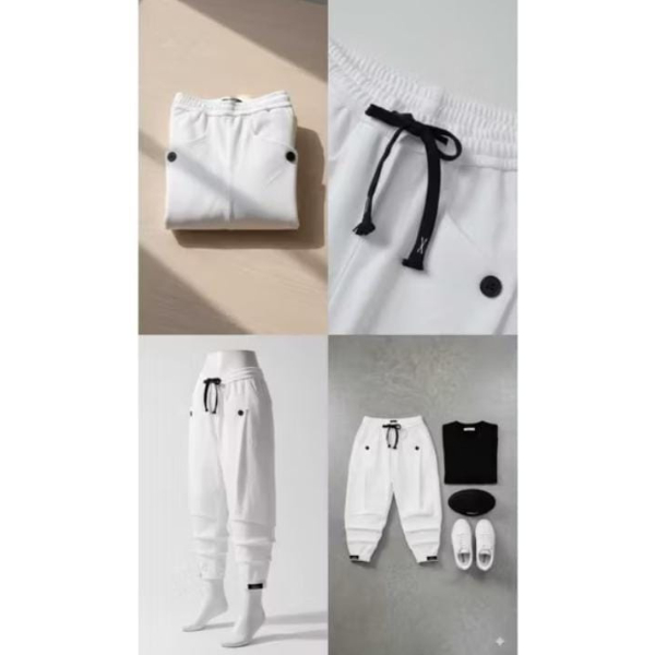 BIG SALE CELANA JOGGER PRIA WANITA CELANA OLAHRAGA JOGGER PANTS TRENDY PUTIH POLOS TERBARU JUMBO