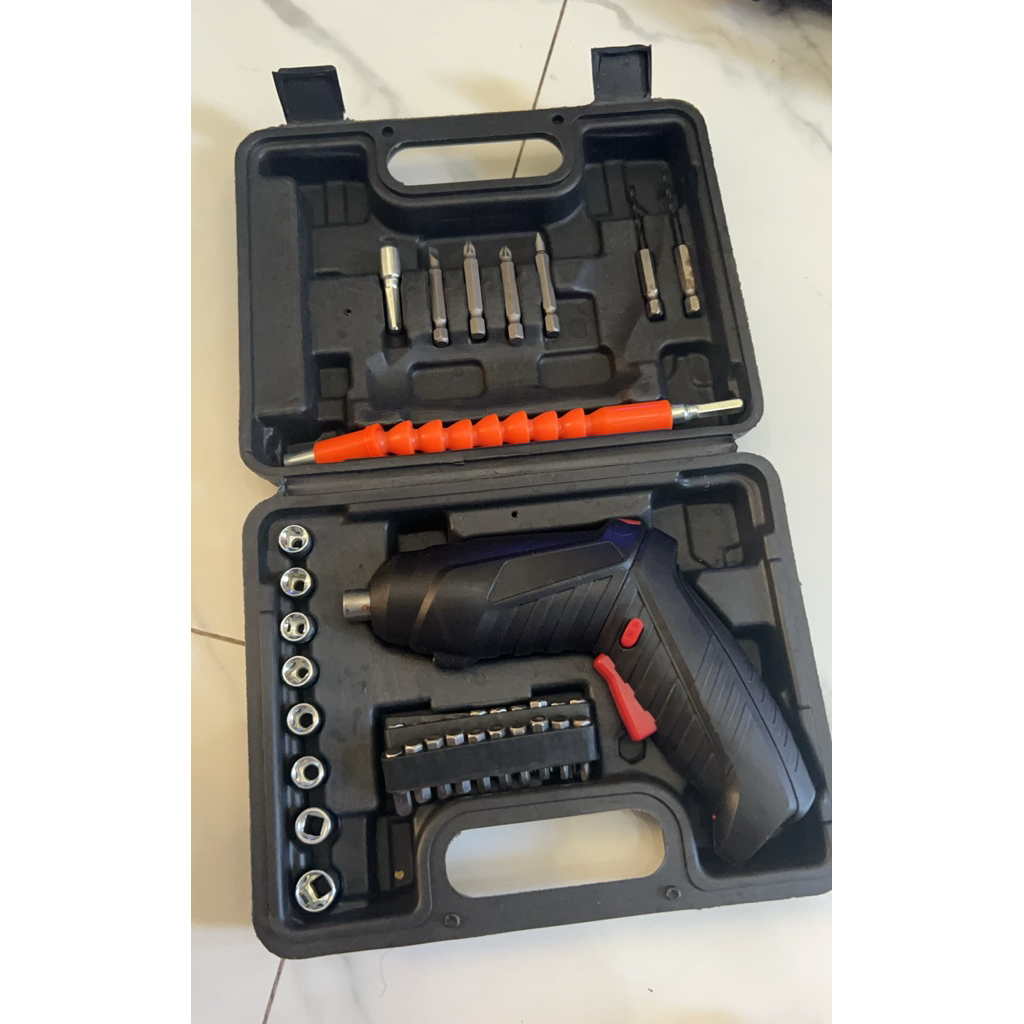 Mesin Bor Cordless mini 48 pcs Set 4.2 v Screedriver Baterai serbaguna Preloved