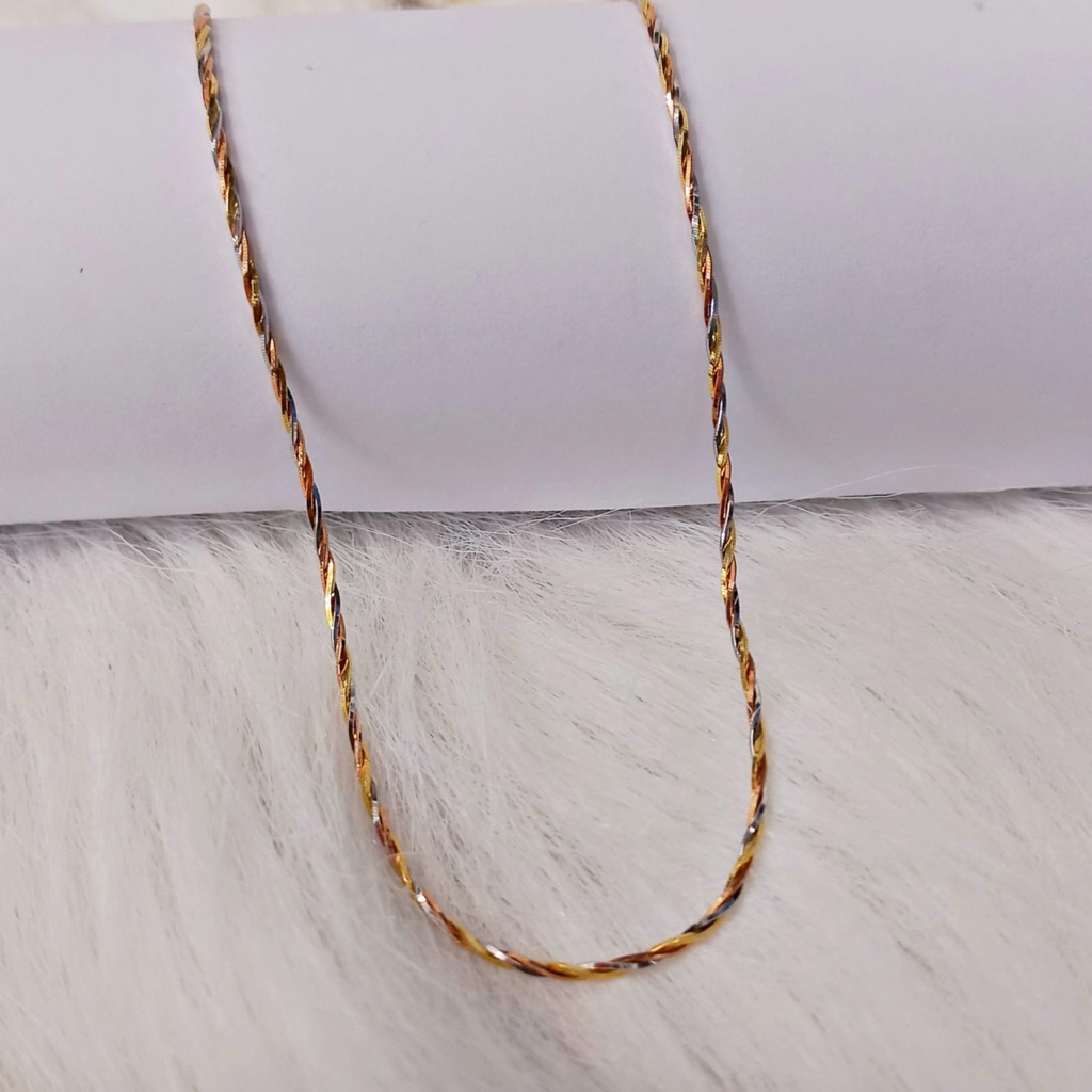 KALUNG 4,3 gram KASANDRA LILIT 17K EMAS PUTIH ROSEGOLD 750 - SINSIN TOKO MAS