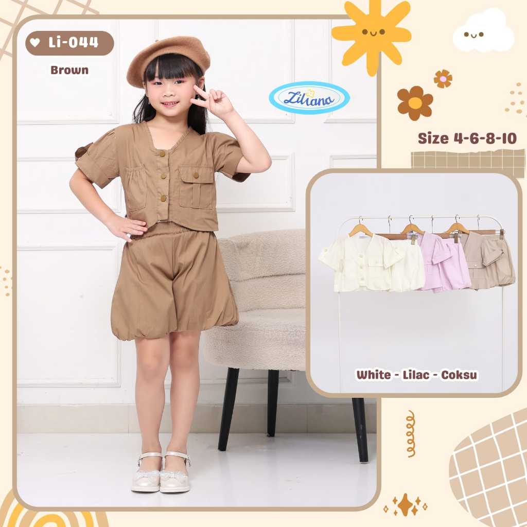 Lilianakids Alika Set - Baju Set Atasan dan Rok Anak Perempuan