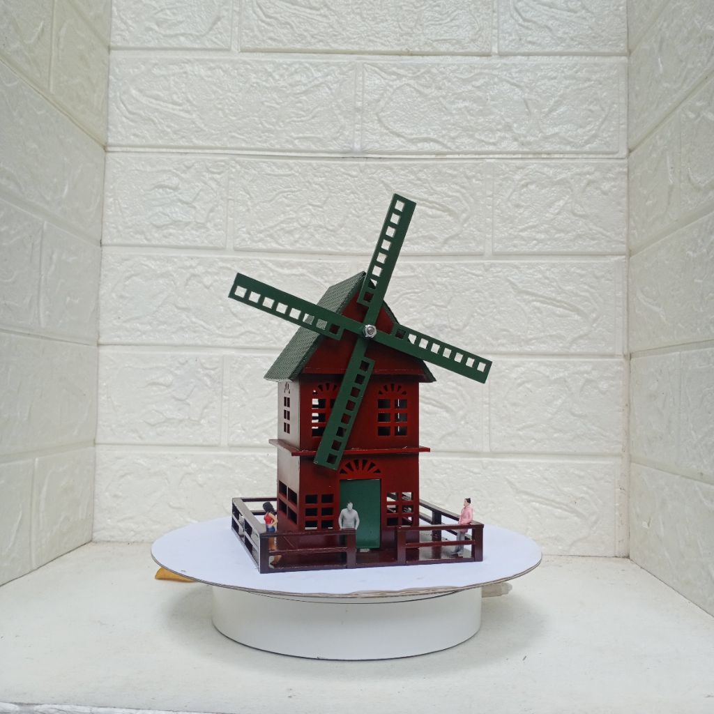 Miniatur Rumah Kincir Angin Belanda bahan pvc paralon diorama maket paludarium terrarium aquarium