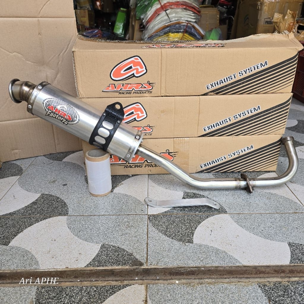 PROMO knalpot AHRS FACTORY 4 stainless original yamaha MIO KARBU SPORTY SMILE