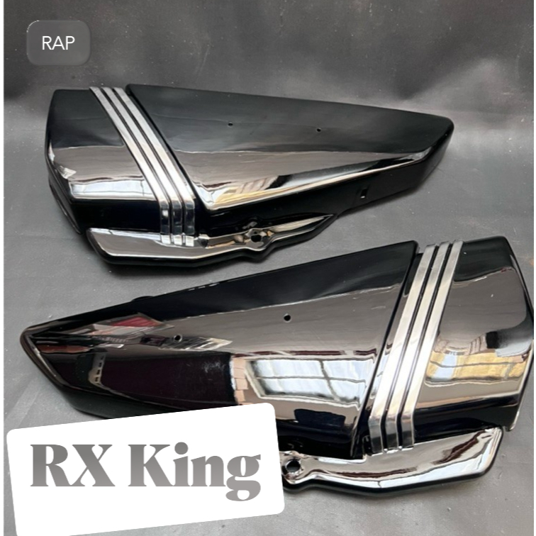 TUTUP BOX AKI RX KING HITAM SET LIST CHROME LOOK ORIGINAL STRONG