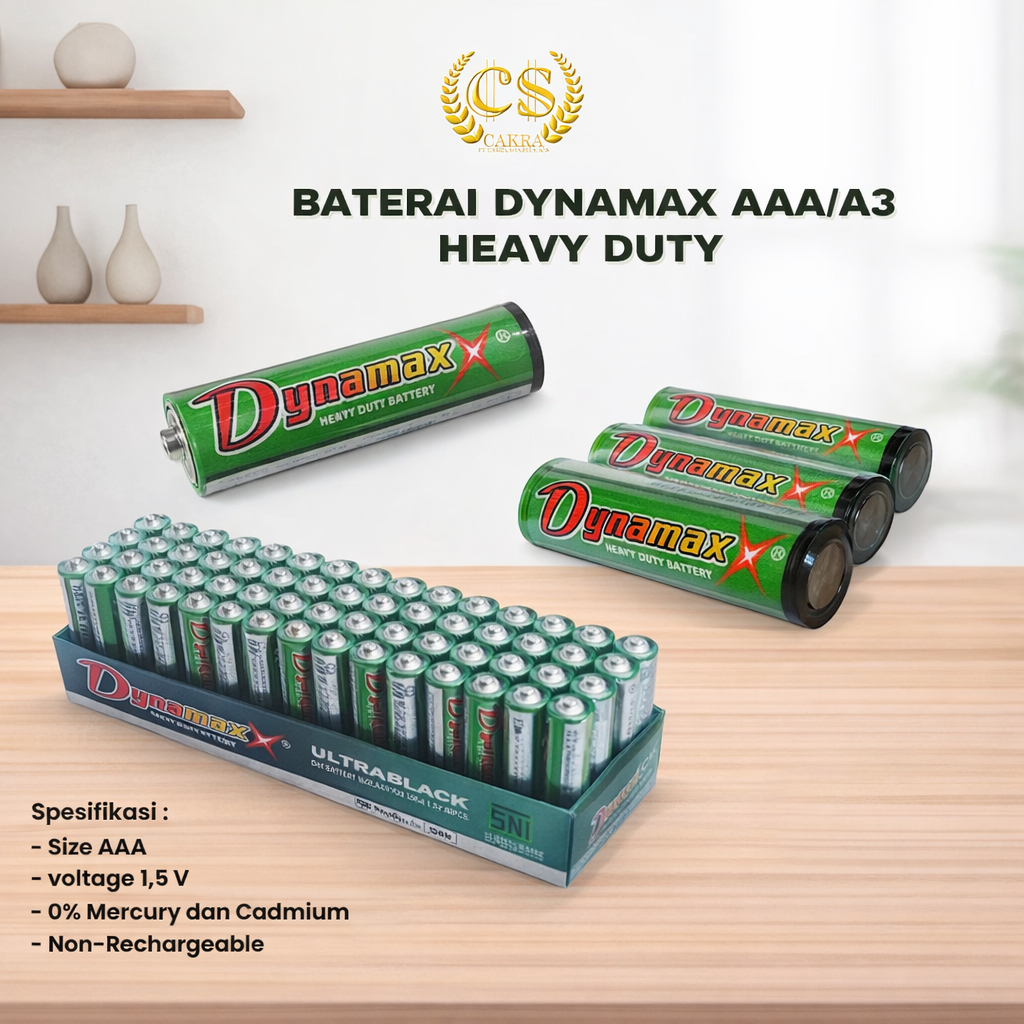 CS Baterai DYNAMAX AAA/A3 heavy duty battery SNI A3 1.5 volt/Baterai Cas