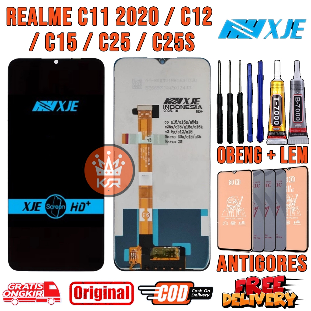 LCD Touchscreen REALME C11 2020 / C12 / C15 / C25 / C25S ORI OEM XJE Original Touchscreen Fullset