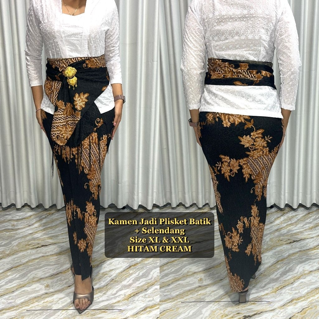 Kamen Jadi Plisket Batik+Selendang