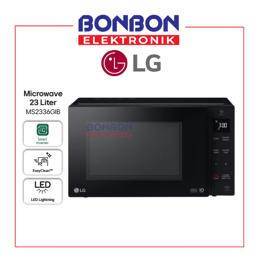 LG NeoChef Microwave Solo 23L MS2336GIB / MS-2336GIB / MS 2336G IB - EasyClean - Smart Inverter - Sm