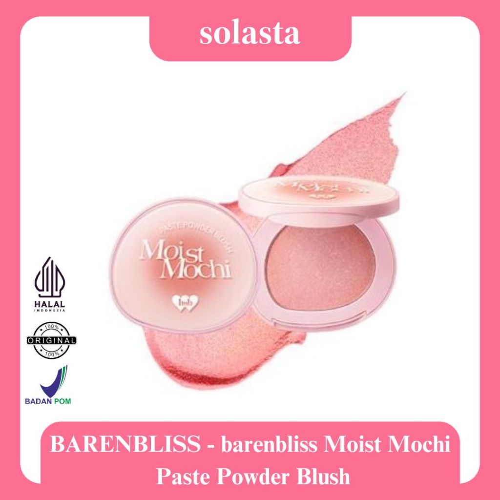 Solasta - BARENBLISS MOIST MOCHI PASTE POWDER BLUSH SHADE 01 BERRY LAVA