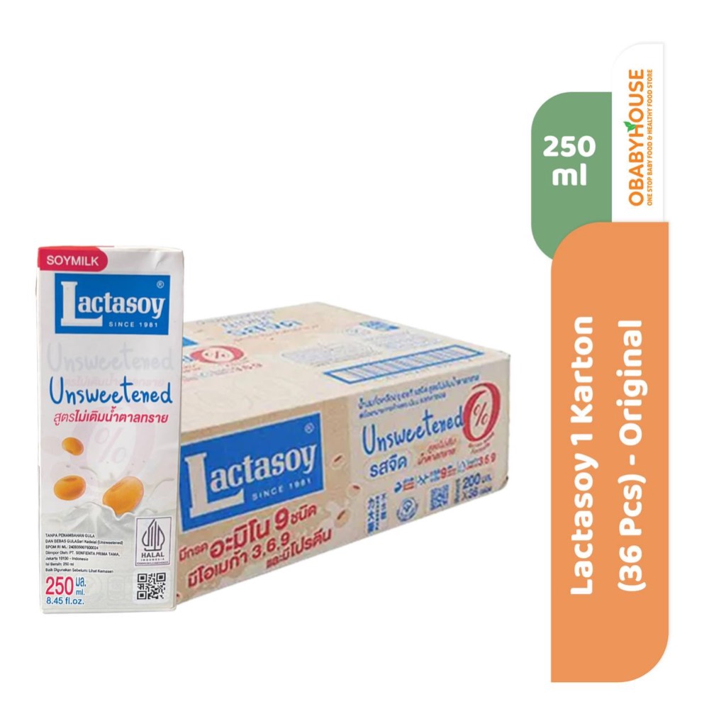 Lactasoy 250 ml 1 Karton (36 Pcs) - Unsweetened