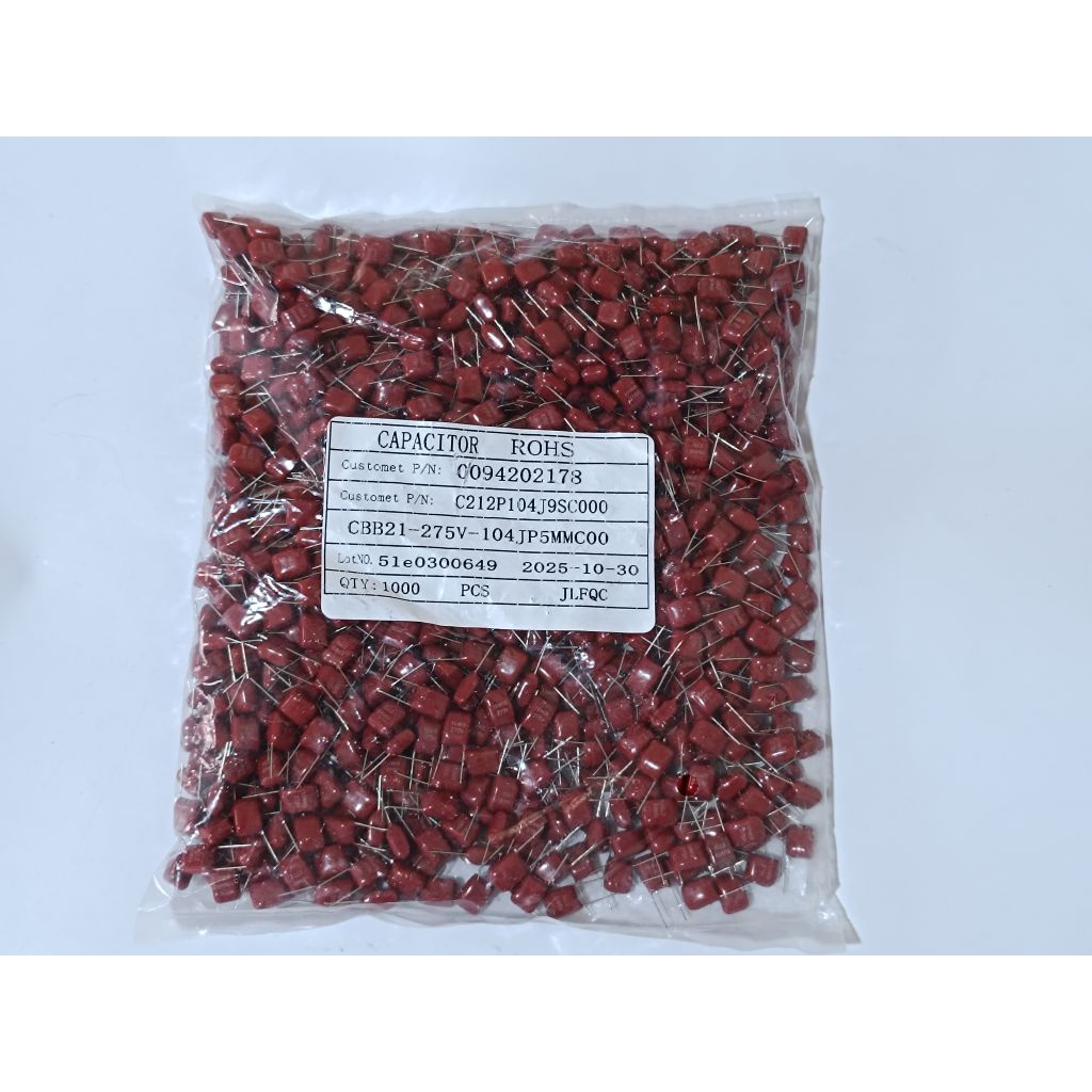 1.000 pcs milar 104 275V cbb 104 275 volt kapasitor 100n