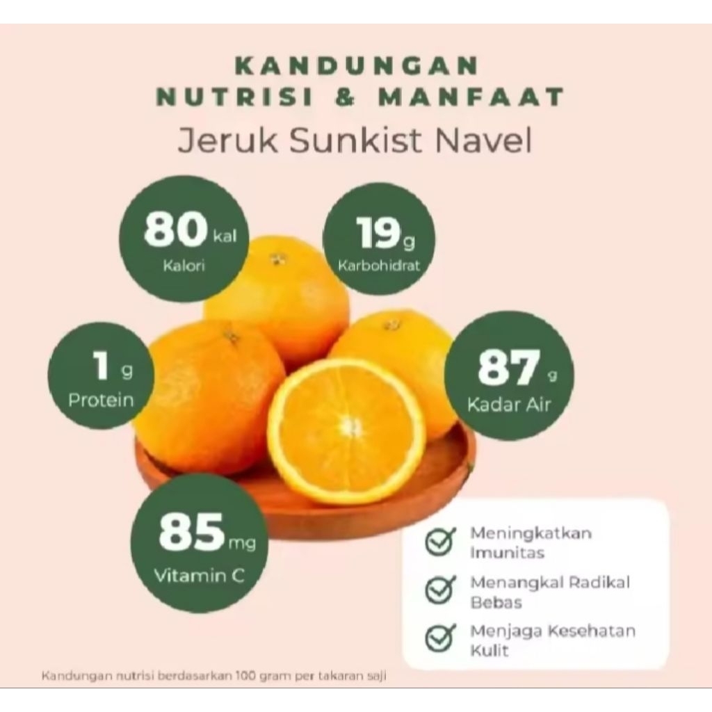 Jeruk Sunkist navel 1 kg Fresh Kaya Vitamin C