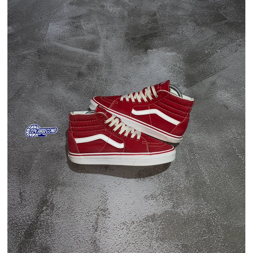 vans sk8 hi red white