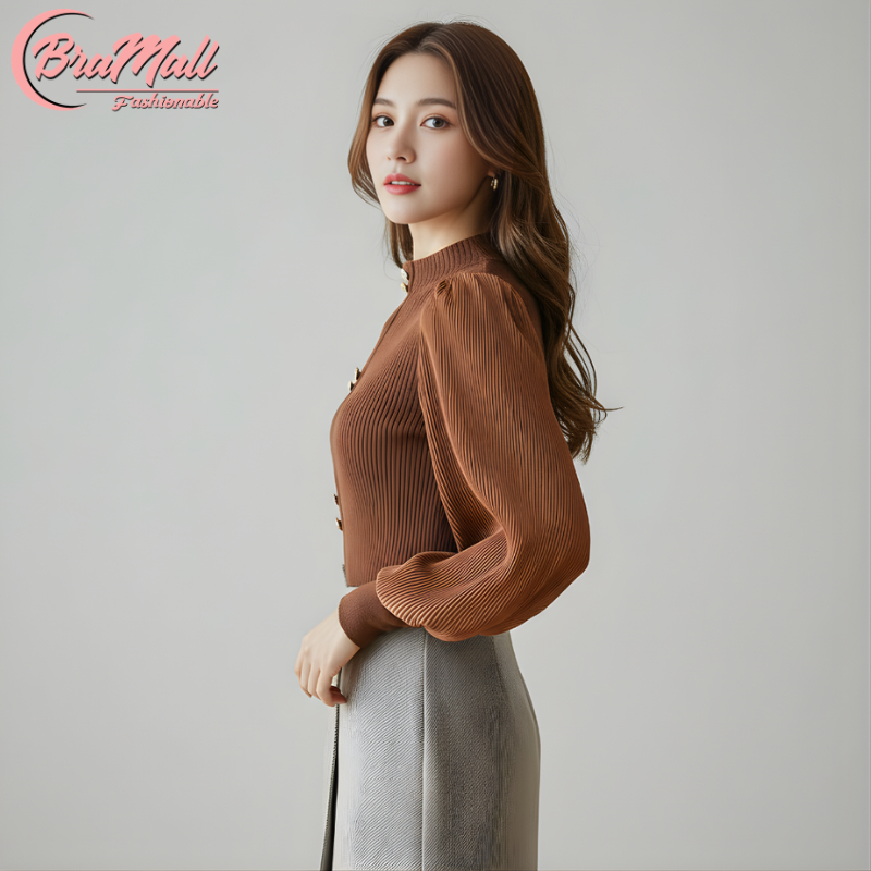 [ BraMall ] BJ-062 Turtleneck Korean Style Atasan Rajut Import Lengan Panjang Mewah dan Elegan | Ata