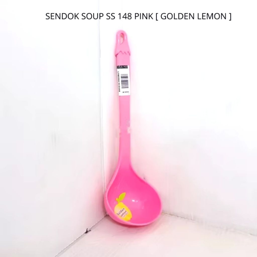 Erus Sendok Kuah Soup SS 148 Pink Golden Lemon untuk Penggunaan Sehari-hari