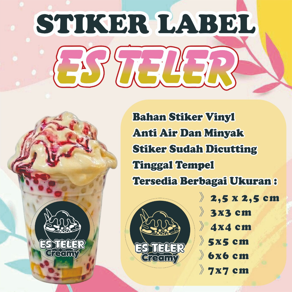 ES TELER STIKER BENING/STIKER ES TELER TRANSPARAN/STIKER ES TELER VIRAL