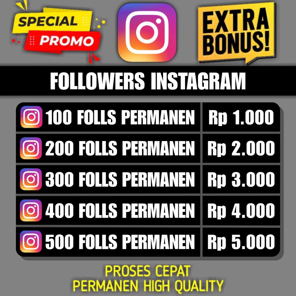 Beli Follower IG Permanen Real & Aktif High Quality Bergaransi Selamanya