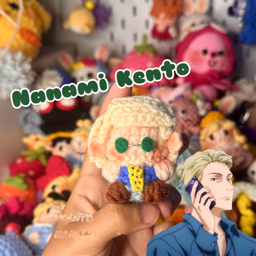 [NANAMI KENTO] gantungan kunci rajut nanami kento / jujutsu kaisen crochet keychain / crochet keycha