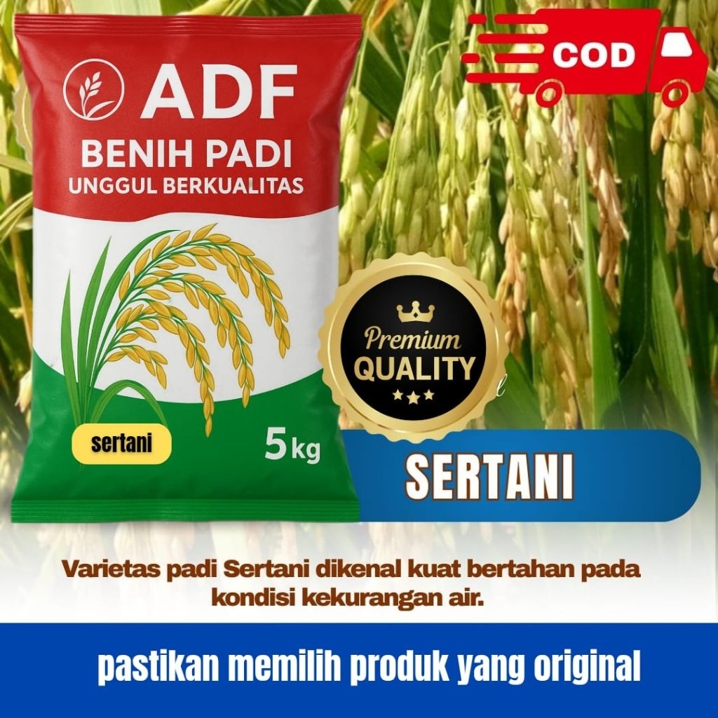 BIBIT PADI UNGGUL BERKUALITAS SERTANI KEMASAN 5 KG