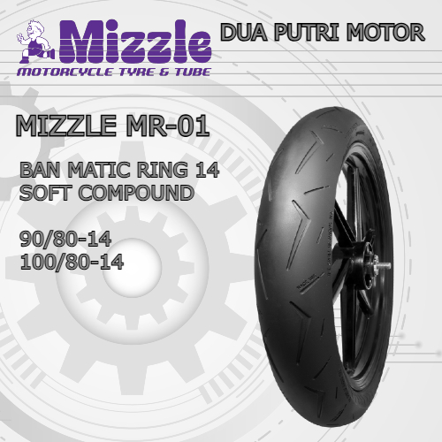 Mizzle MR01 Ban Matic Soft Compound Tubeless 90/80-14 // 100/80-14 Ban Ring 14 Donat