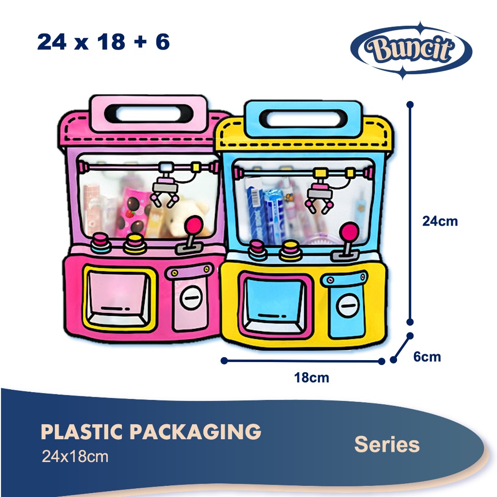 Plastik Claw Bag 18x24cm 2D Standing Pouch  Kemasan Snack Zipper Souvenir Acara Anak Kartun