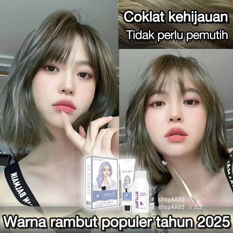 (Beli 100ml gratis 100ml)STYLE FIT cat rambut hijau gelap kebiruan *200ml,DIY di Rumah Tanpa Kerusak