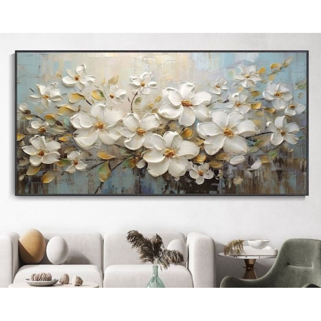 Lukisan dinding minimalis modern bunga untuk hiasan dinding rumah