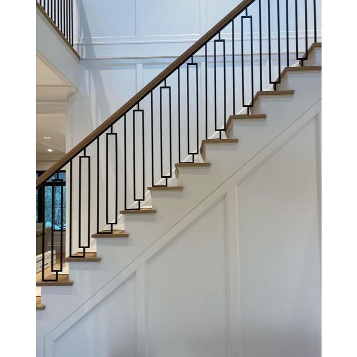 pegangan tangga pegangan kayu warna hitam