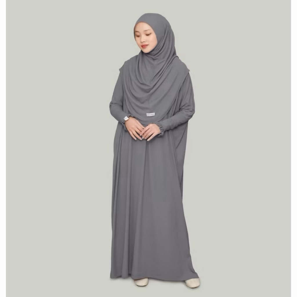 preloved Heelan set khalewale knit abaya (slate)