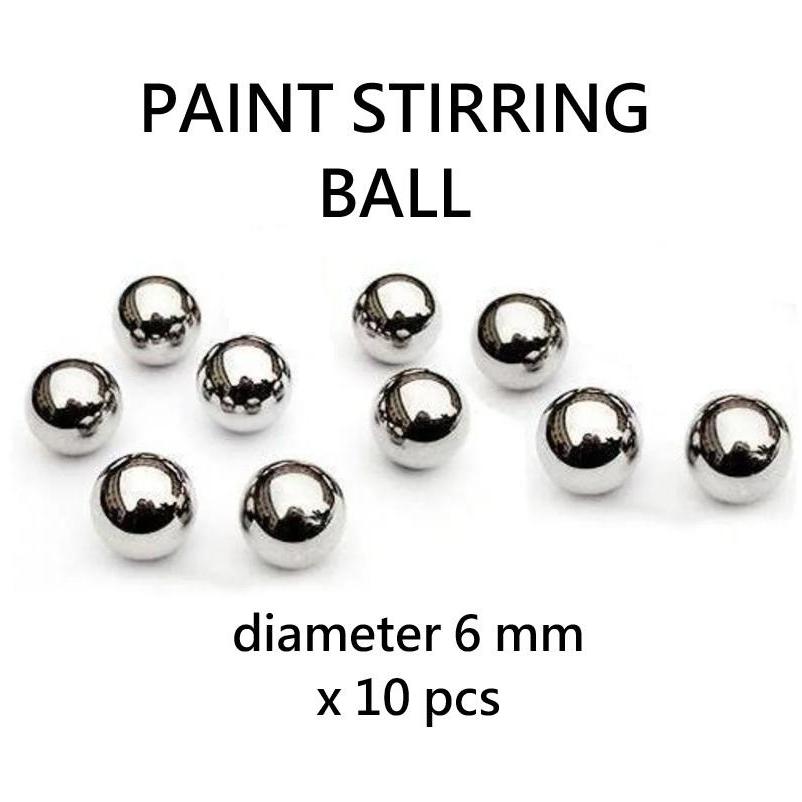 6mm STEEL BALL PAINT MIXERS / STIRRING BALL / Pengaduk Cat botol berdiameter 6 MM - 10 pcs