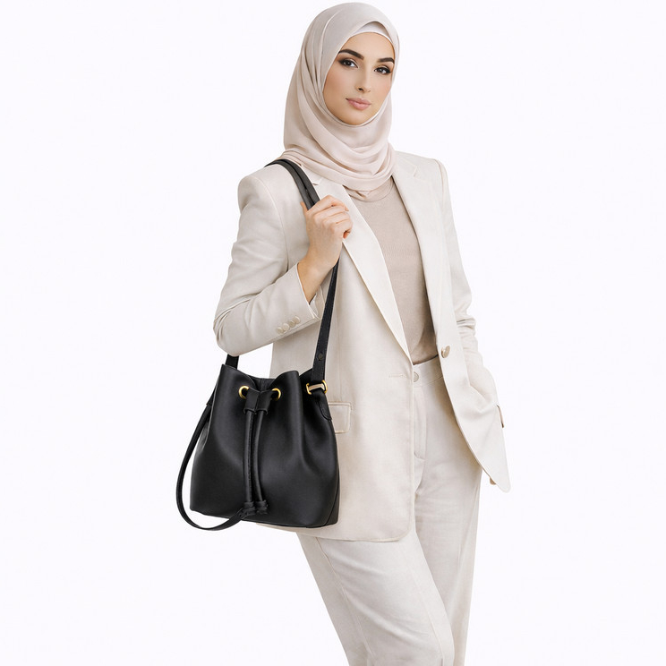 Tas Wanita Serut Nayla Bucket – Tas Wanita Selempang Serut Elegan Feminine Minimalis