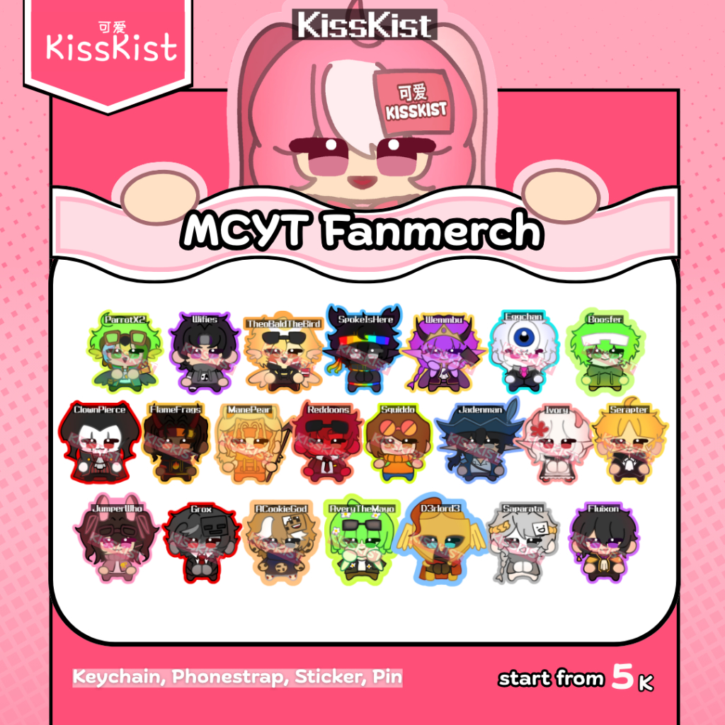 [NEW] Ready Stock MCYT Fanmerch by KissKist | Keychain, Phonestrap, Sticker, Pins Minecraft. Unstabl