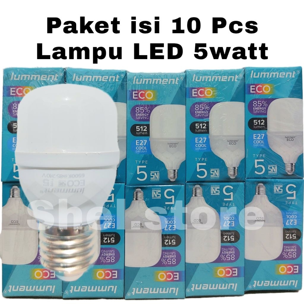 (PAKET ISI 10 PCS) Lumment ECO Lampu LED 5 Watt Bohlam LED 5watt | LAMPU LED PUTIH | PAKET LAMPU LED