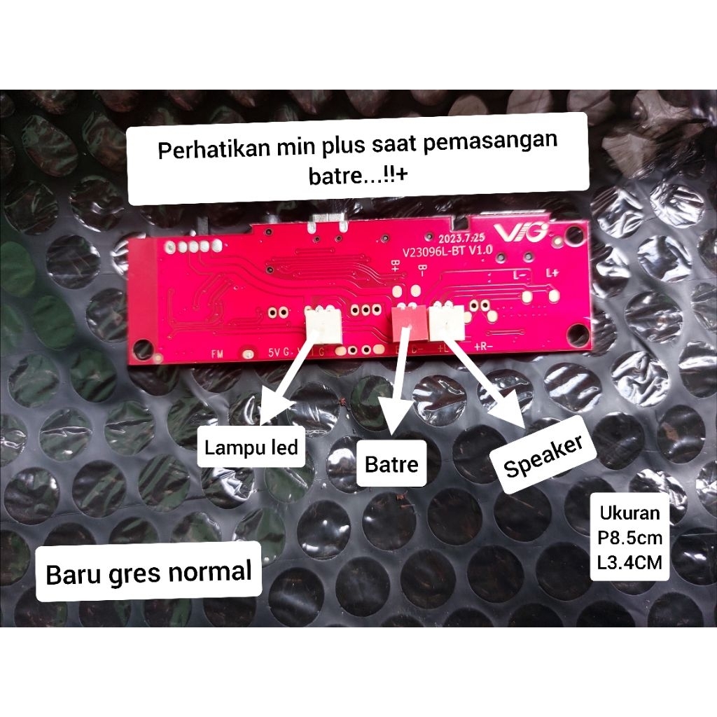 modul speaker Bluetooth V23096L speaker bisa karoke stereo fm radio aux batu 100%