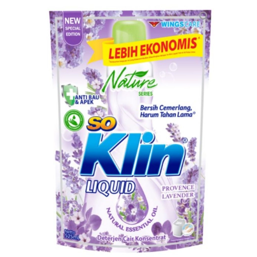 Soklin Liquid Detergent kemasan pouch 525 ml || Detergent cair soklin
